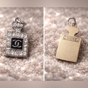 Luxury CC Style Perfume Bottle Charm ✨ Rhinestone Pendant | Chic Bag/Jewelry
